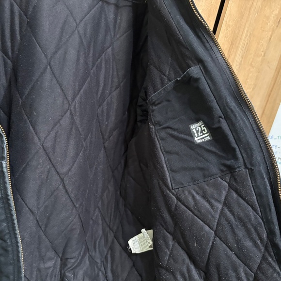 Carhartt Jacket Mens XL J140 Black UFCW Union Quilted Flannel Lined USA Made - Picture 11 of 14